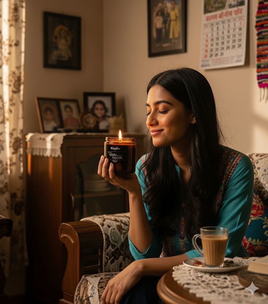 Premium Scented Soy Wax Candle 100gms - Vanilla Cupcake