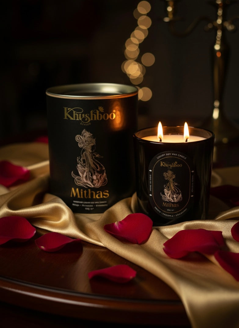 Mithaas – Handmade Luxury Soy Wax Candle | Mango, Pineapple & Strawberry | Ruhani Roshni Collection