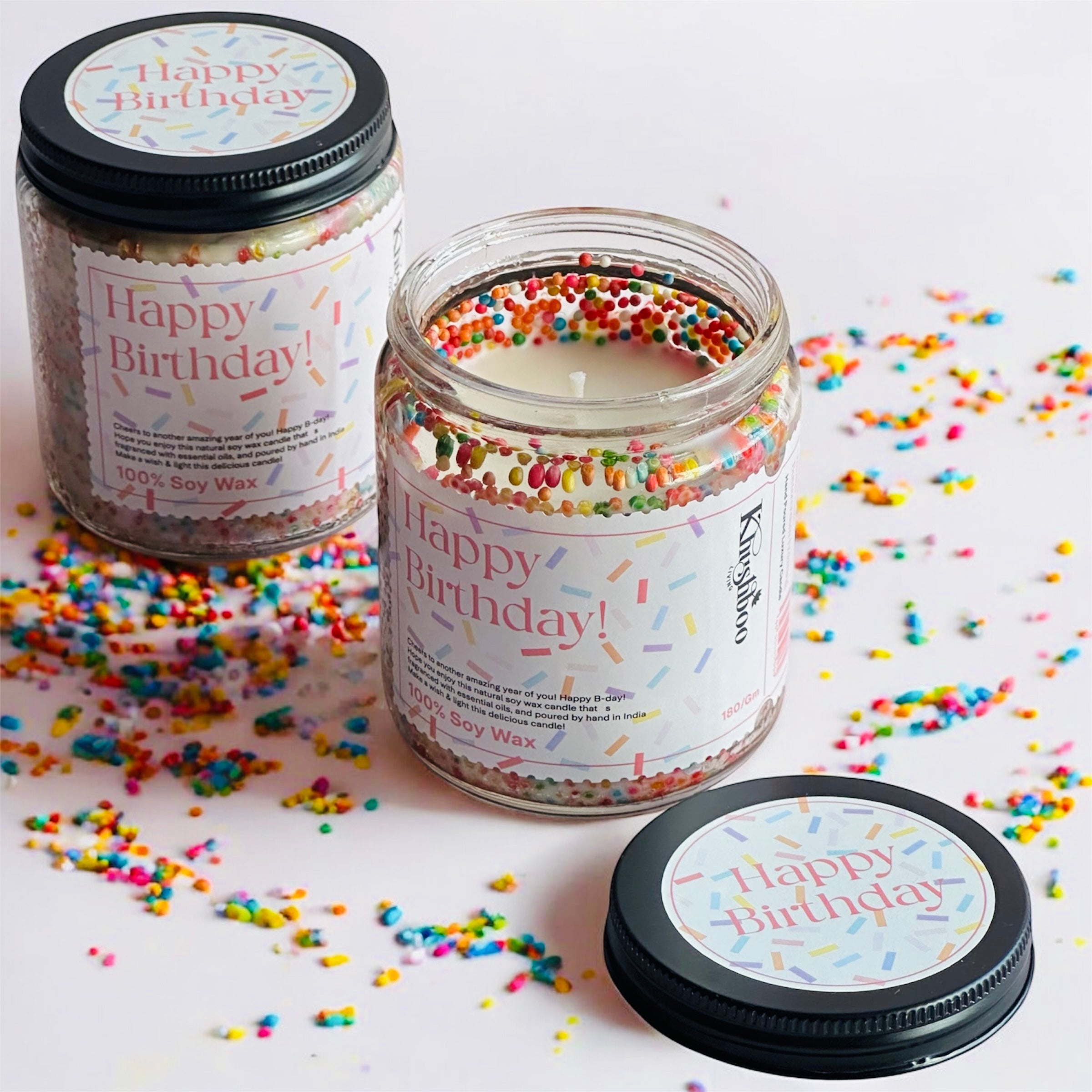 Happy Birthday Buttercream Sprinkles Cake Candle