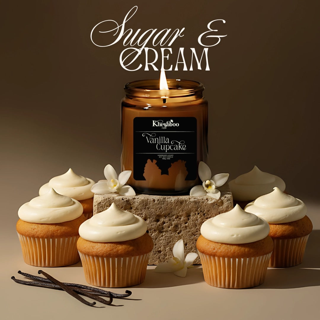 Premium Scented Soy Wax Candle 100gms - Vanilla Cupcake
