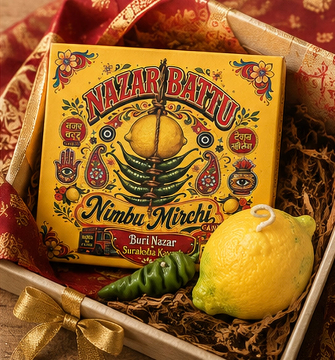 Nimbu Mirchi Giftbox Candle — Nazar Battu Inspired | Diwali Gifting