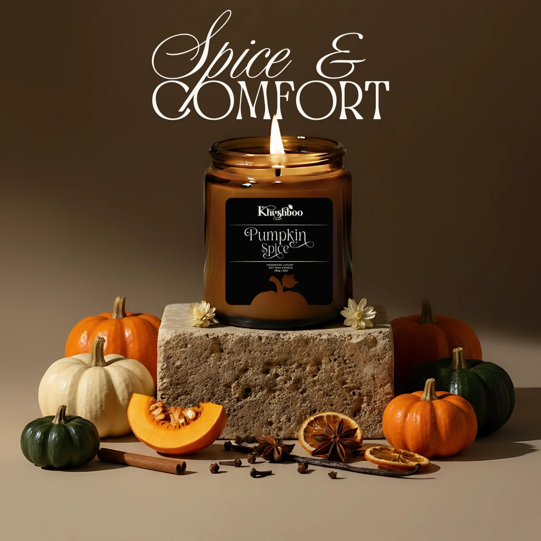 Premium Scented Soy Wax Candle 100gms - Pumpkin Spice