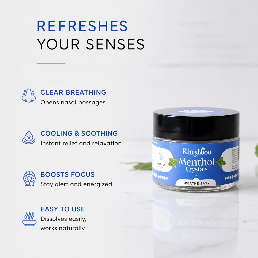 100% Pure Menthol Crystals (50g) – Natural Nasal Relief & Fresh Breathing