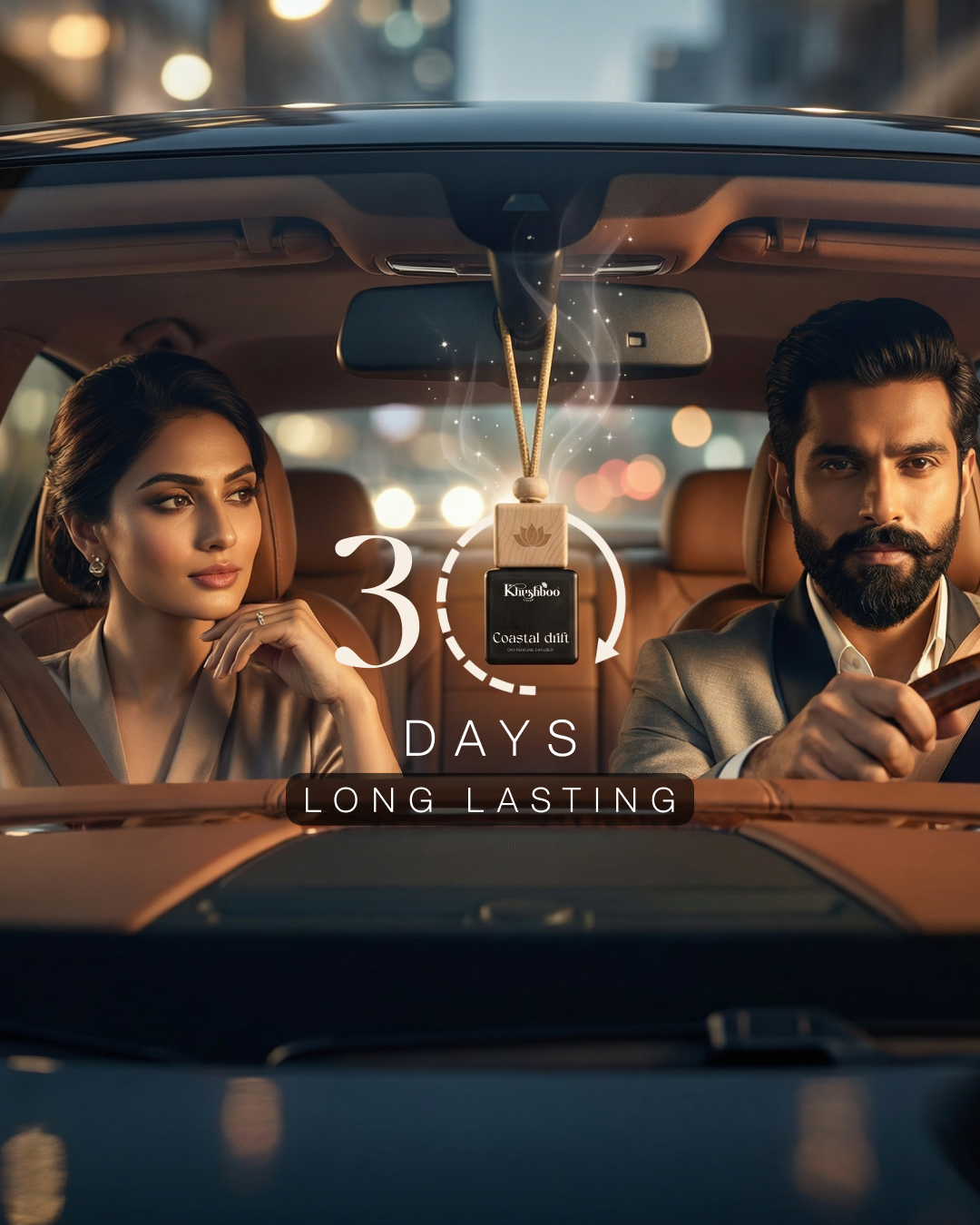 Coastal Drift Luxury Car Perfume 10ml | 100% Pure Essential Oil Based Long Lasting Car Air Freshener | Premium Hanging Car Freshener for Interior, Dashboard & Car Accessories