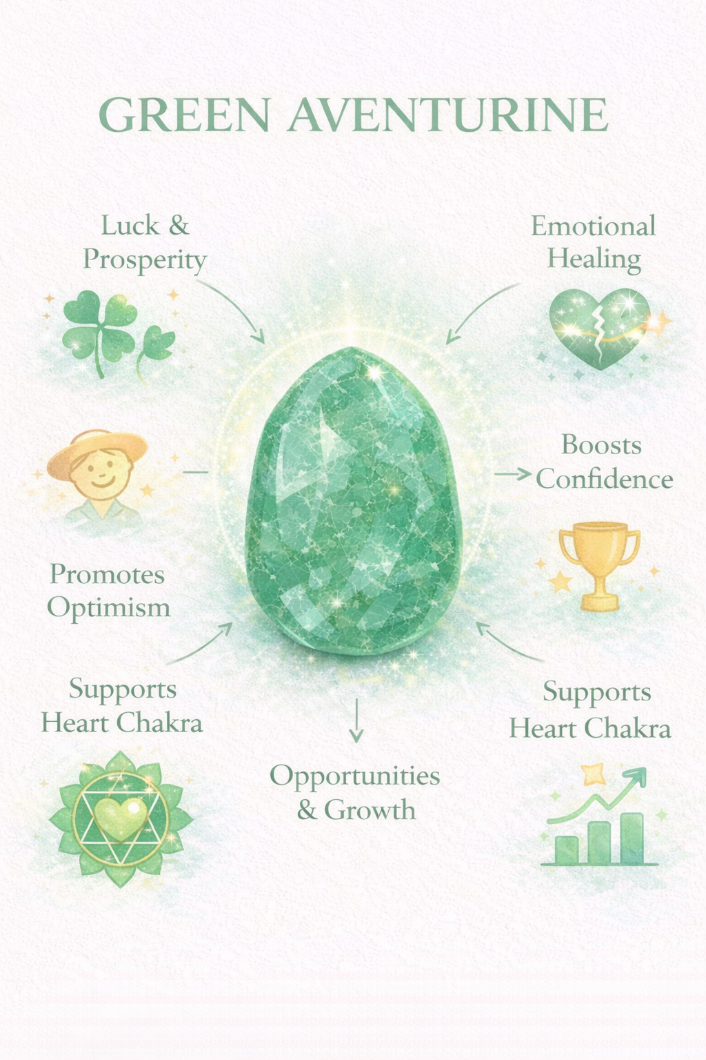 Khushboo Living Wealth Crystal Candle with Green Aventurine Stone, (Sandalwood) Attracts Abundance | 200gms