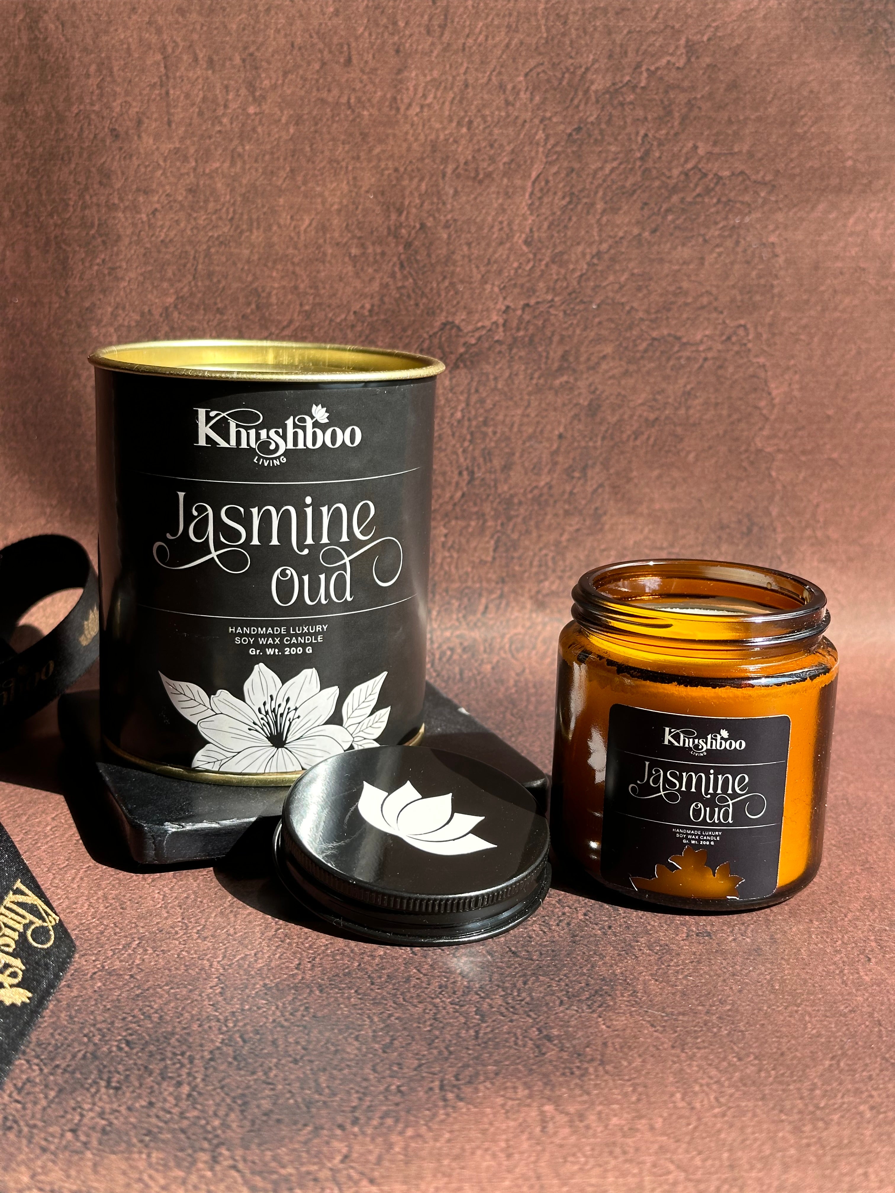 Premium Scented Soy Wax Candle 100gms - Jasmine Oud