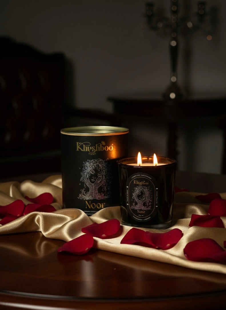 Noor – Handmade Luxury Soy Wax Candle | Sandalwood & Lavender | Ruhani Roshni Collection