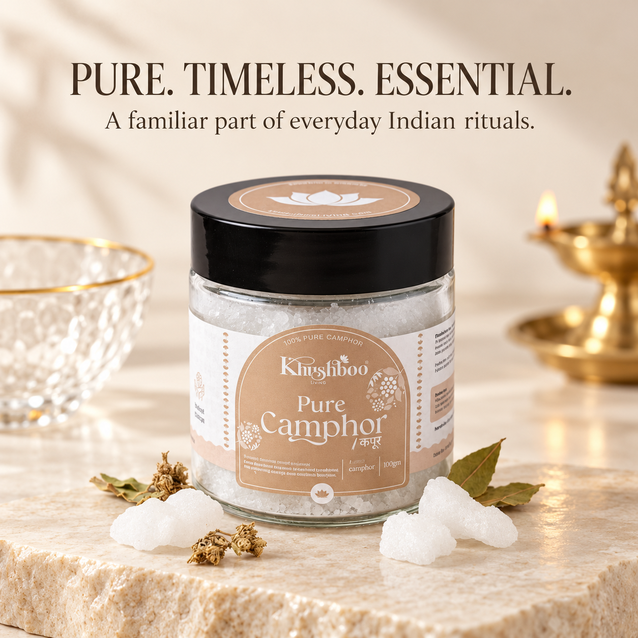 100% Pure Camphor (100g) – Natural, Chemical-Free, Multi-Purpose