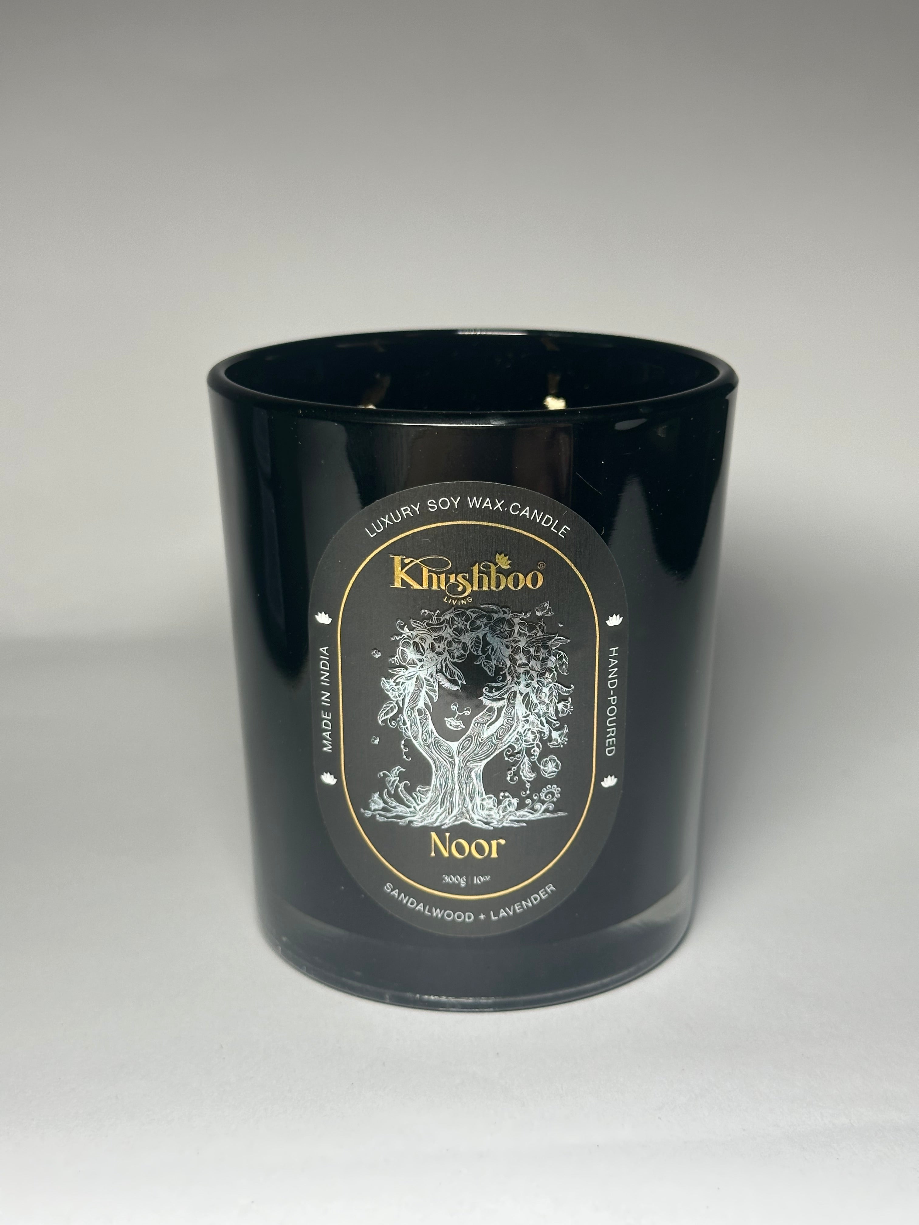 Noor – Handmade Luxury Soy Wax Candle | Sandalwood & Lavender | Ruhani Roshni Collection