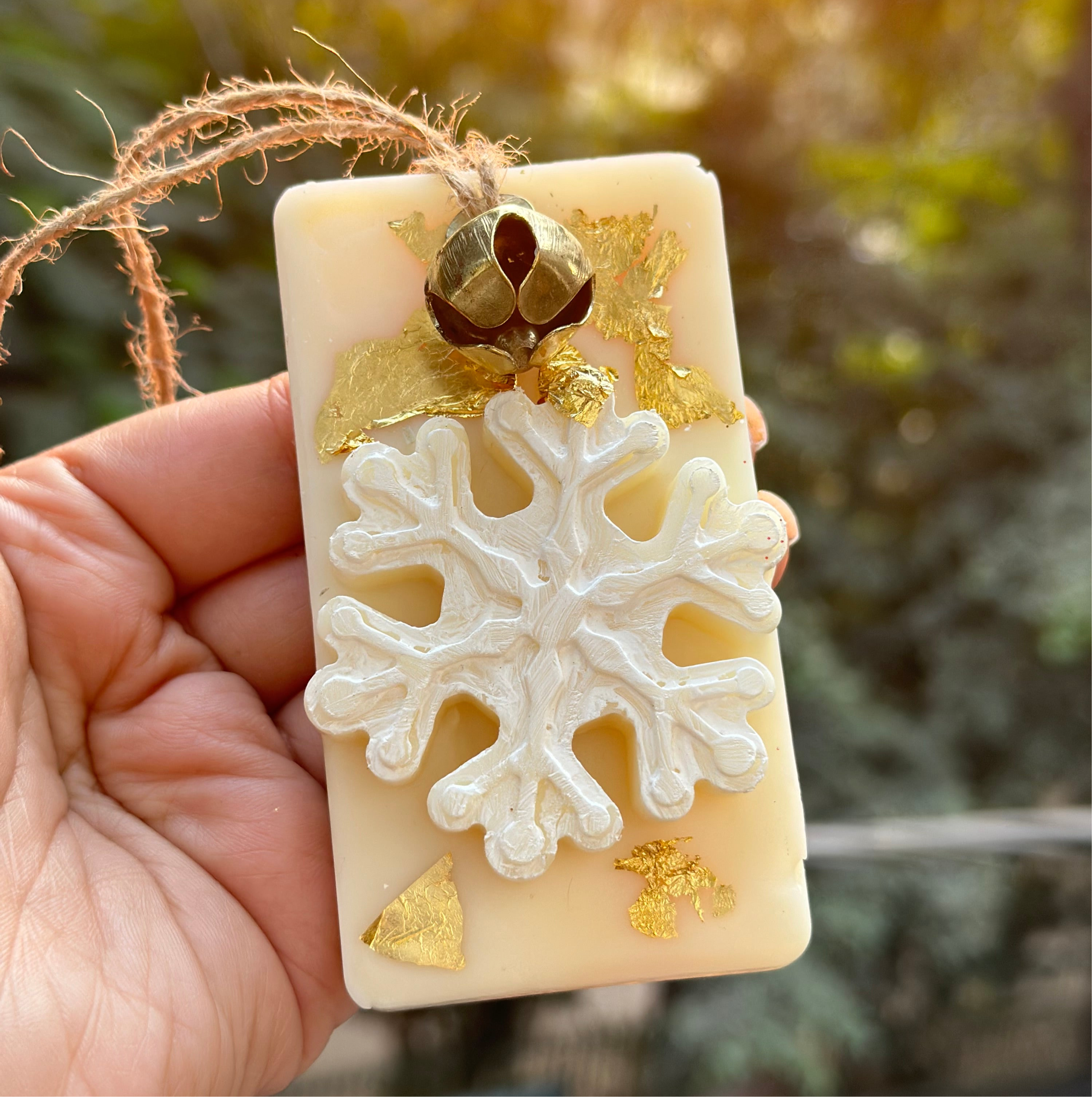 Christmas Themed Handpainted Fragrance Wax Tablet with Attached Bell (Any 1)