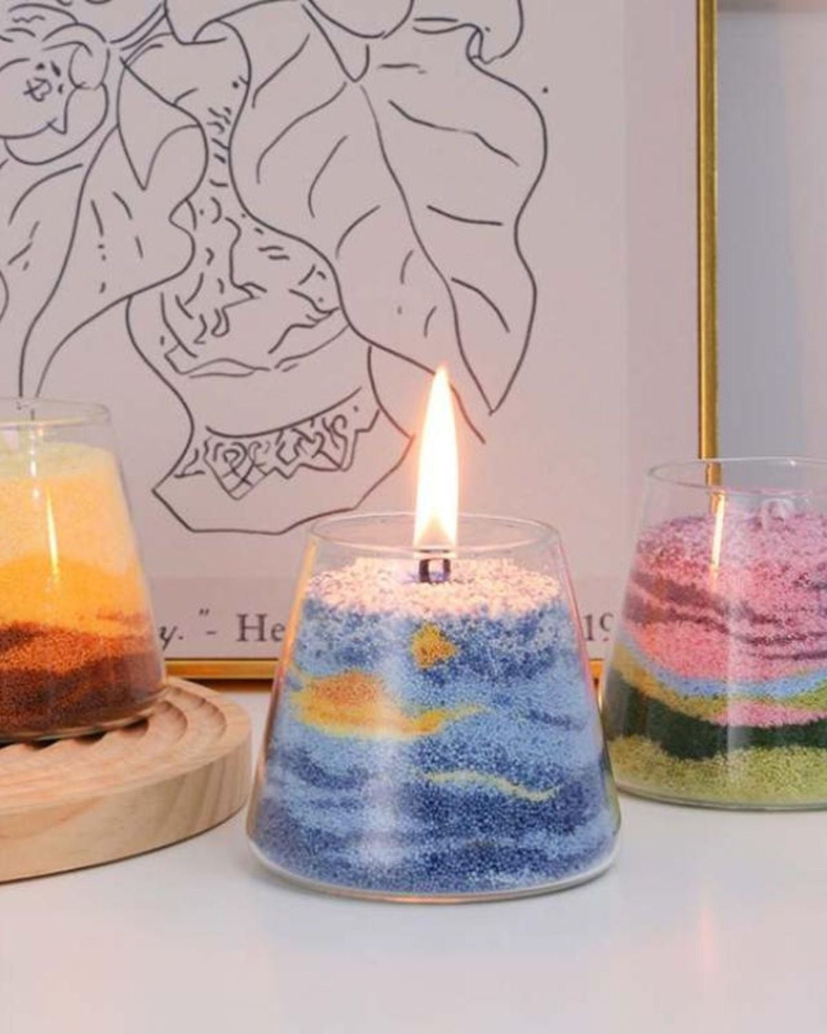 Pearl Sand Wax Candle (with Free wicks)