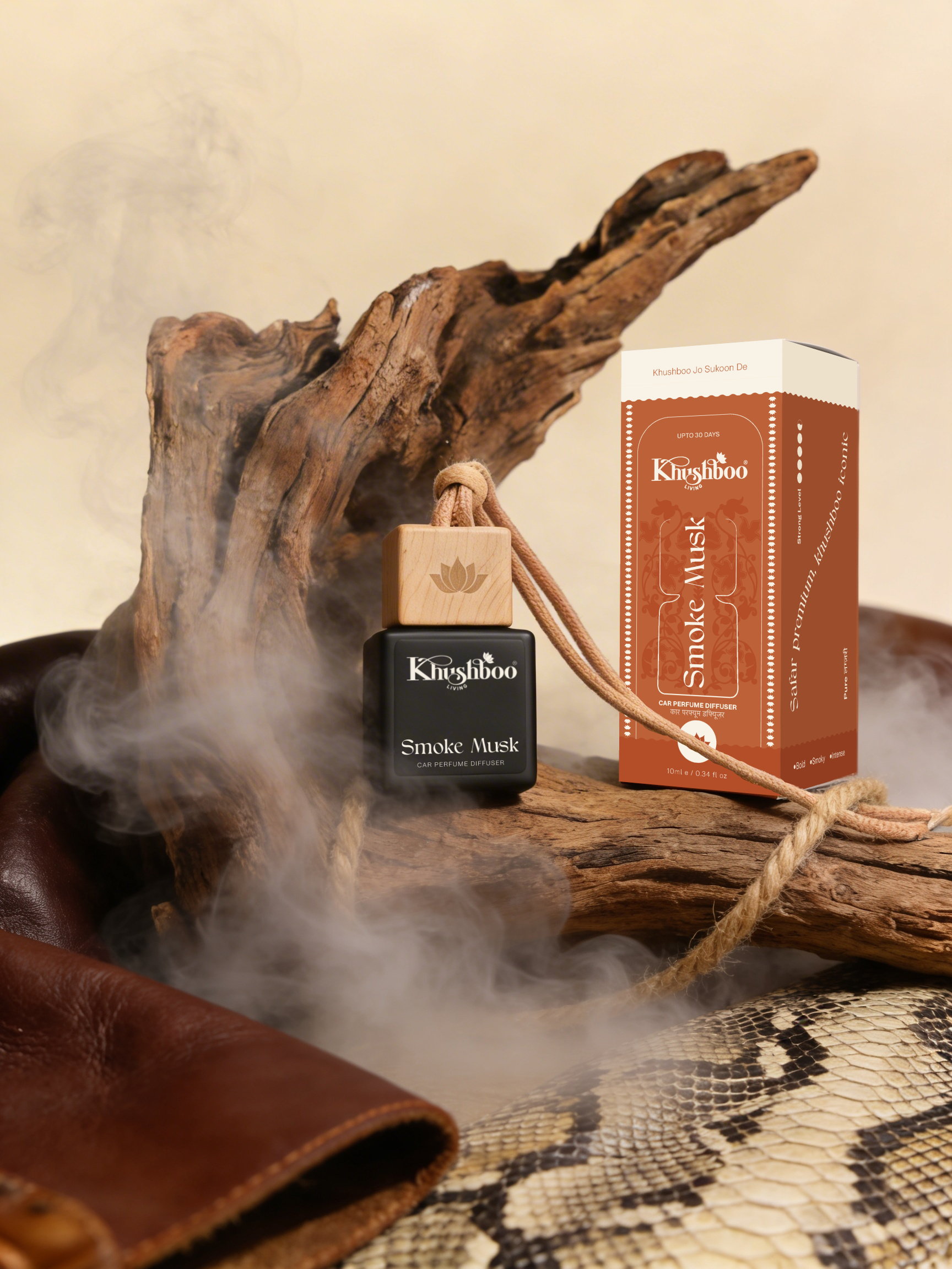 Smoke musk  Luxury Car Perfume 10ml | 100% Pure Essential Oil Based Long Lasting Car Air Freshener | Premium Hanging Car Freshener for Interior, Dashboard & Car Accessories