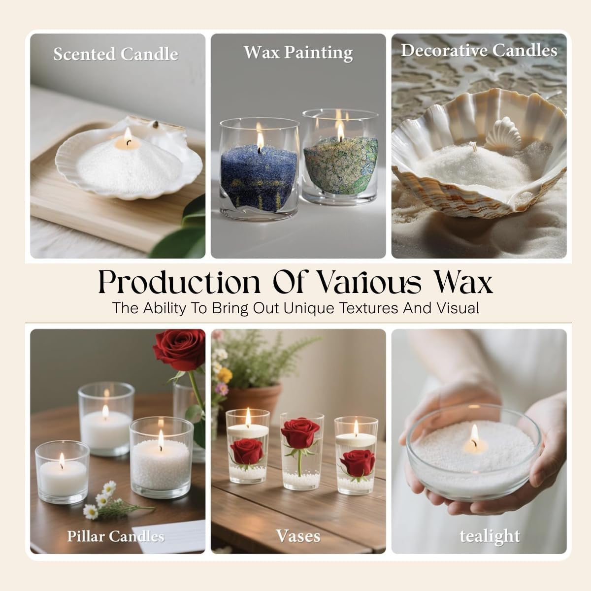 Khushboo Living Sand Wax Candle (with wicks)