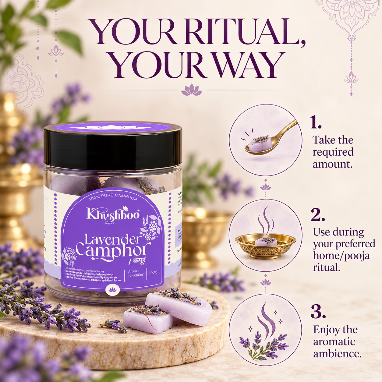 100% Pure lavender Camphor 100g