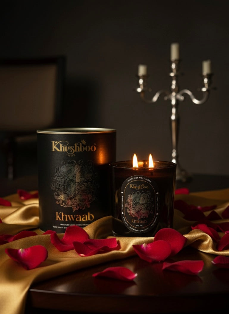 Khwaab – Handmade Luxury Soy Wax Candle | Apple Wine, Bergamot, Cinnamon & Lemongrass | Ruhani Roshni Collection