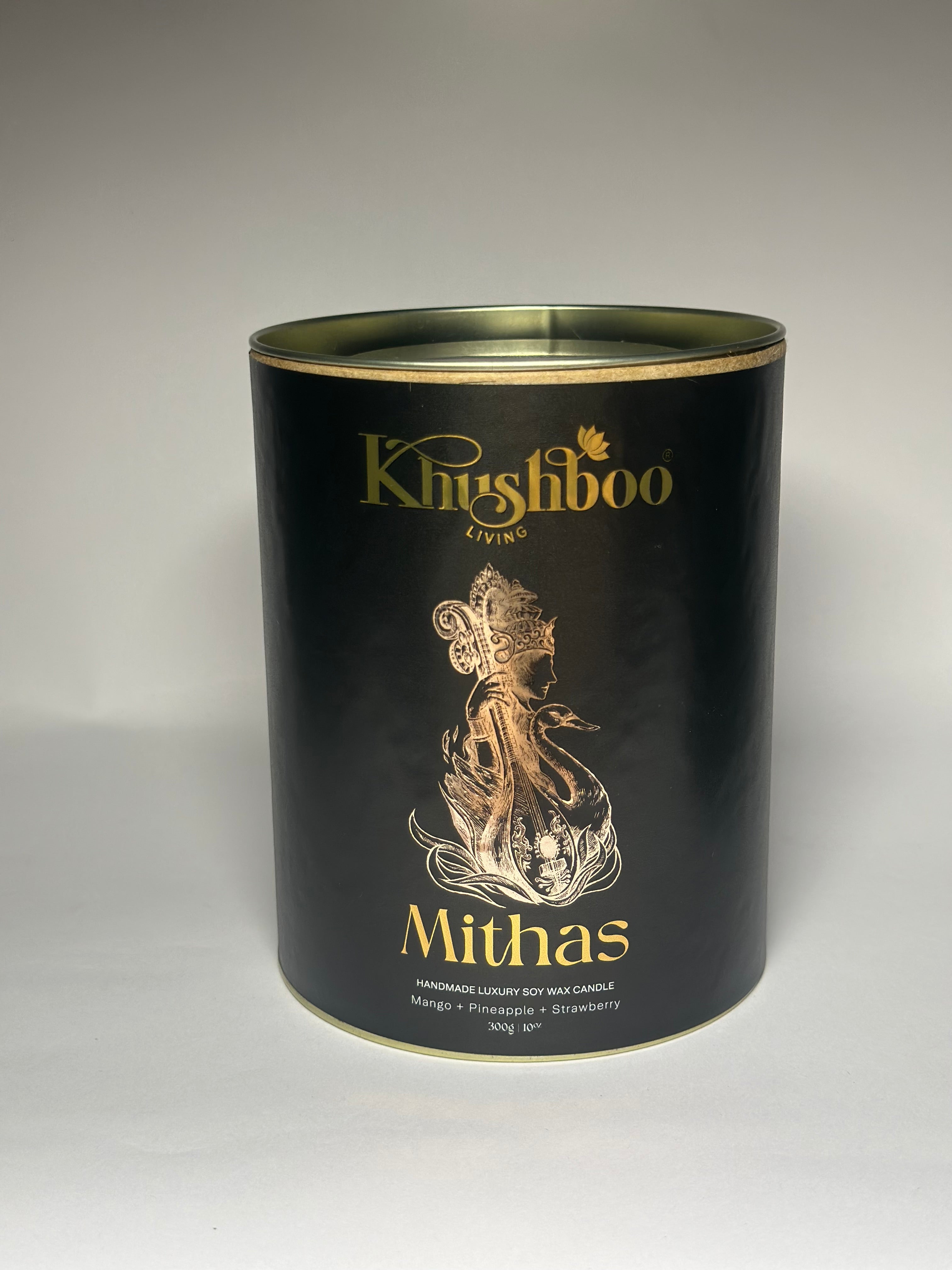 Mithaas – Handmade Luxury Soy Wax Candle | Mango, Pineapple & Strawberry | Ruhani Roshni Collection