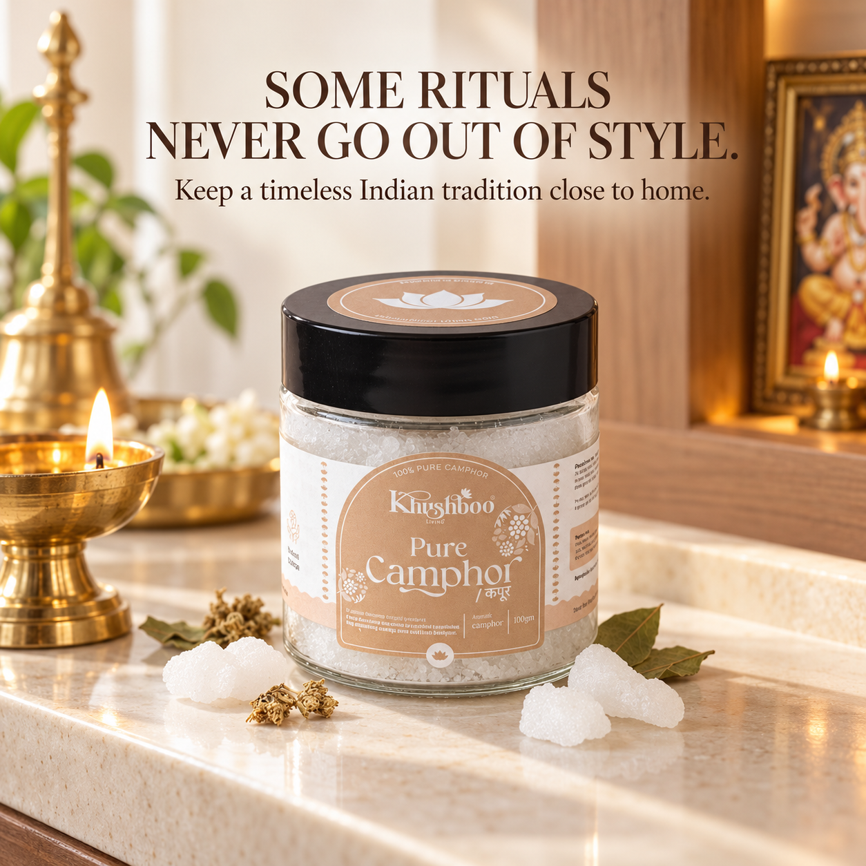 100% Pure Camphor (100g) – Natural, Chemical-Free, Multi-Purpose