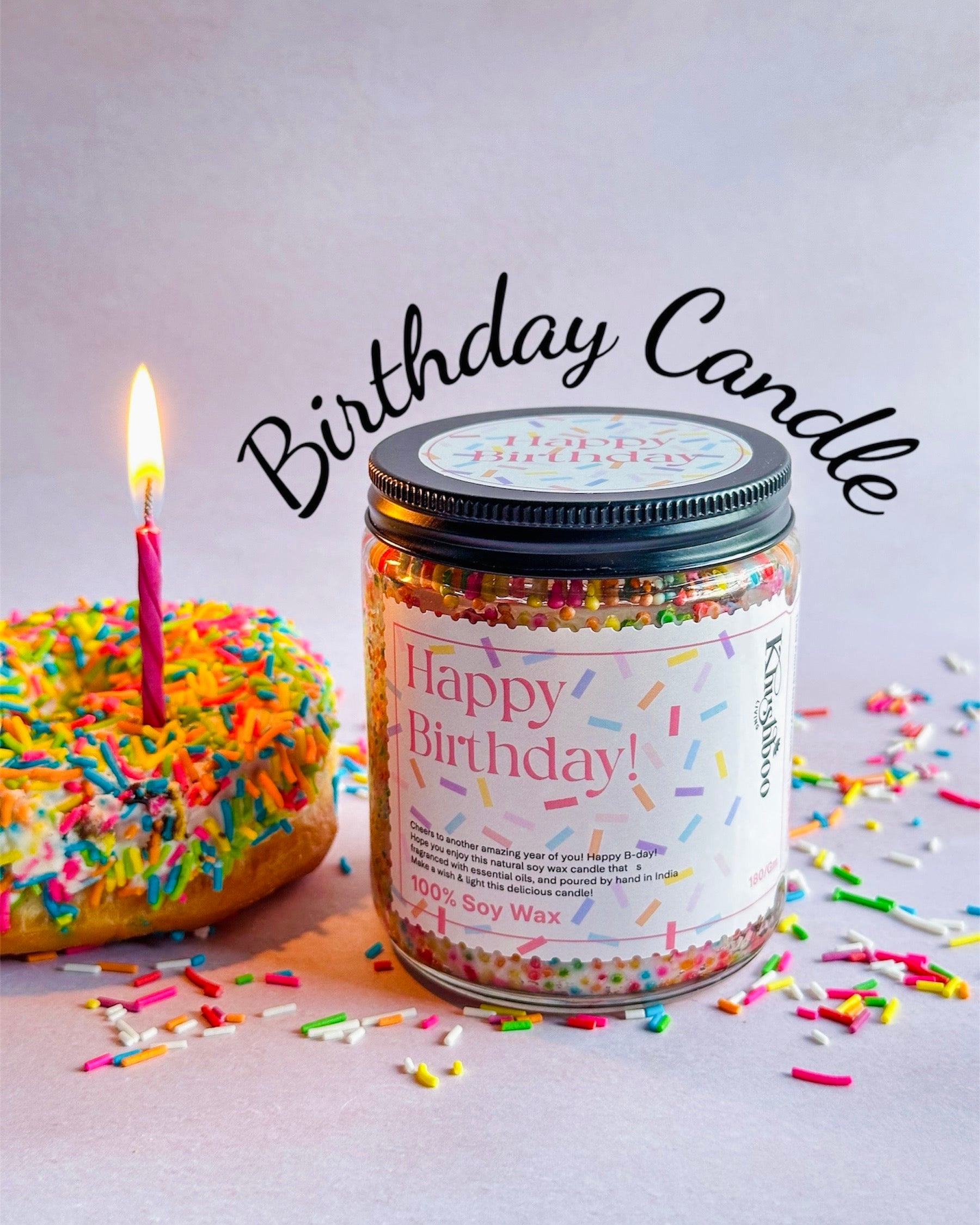 Happy Birthday Buttercream Sprinkles Cake Candle