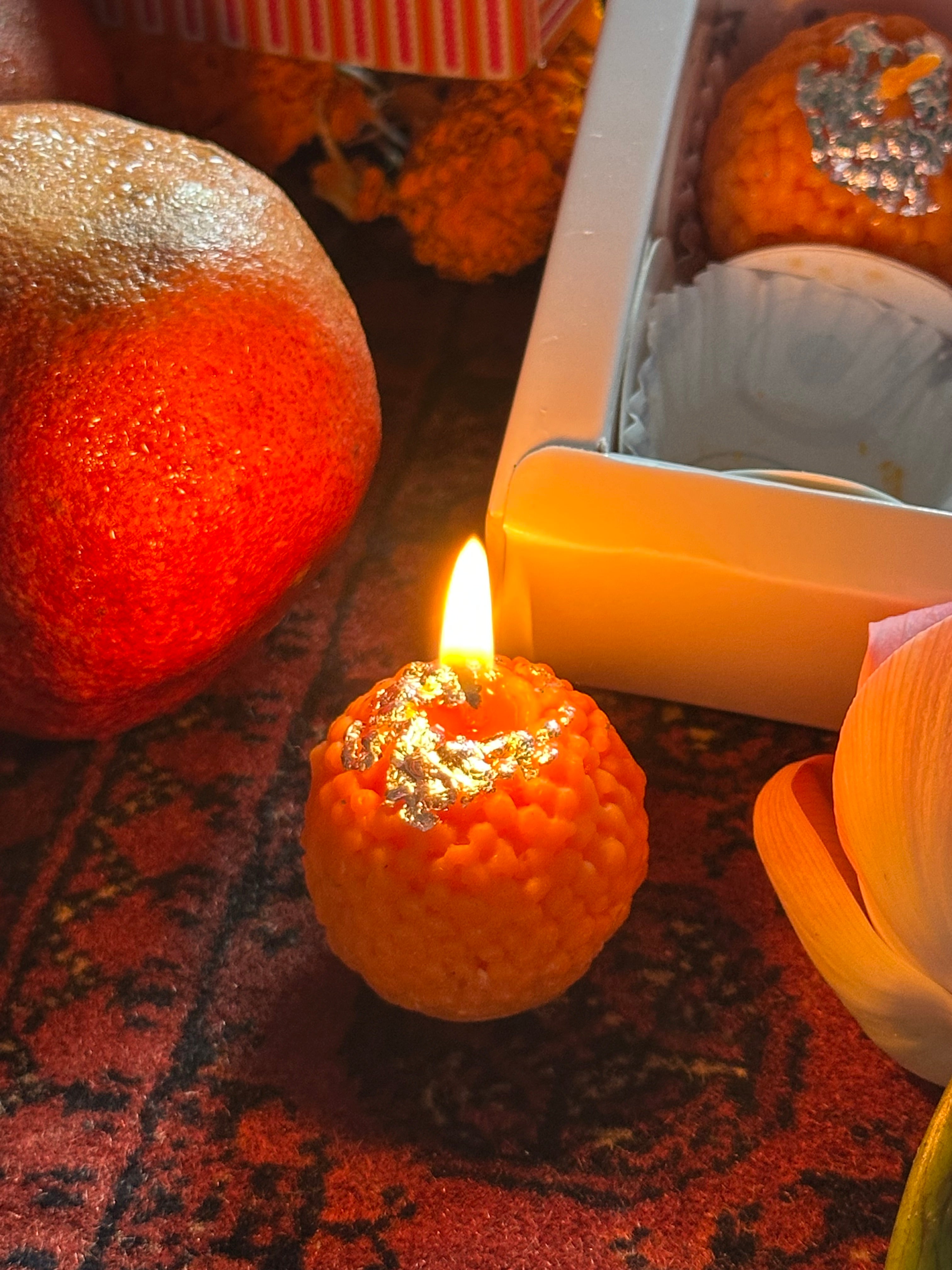 Nani Ke Laddoo Box of 4 Laddu Scented Candle Gift Box | Nani Ke Laddoo Handmade Indian Sweets Decorative Candles | Festive Home Decor for Diwali & Weddings (Saffron Sandalwood)