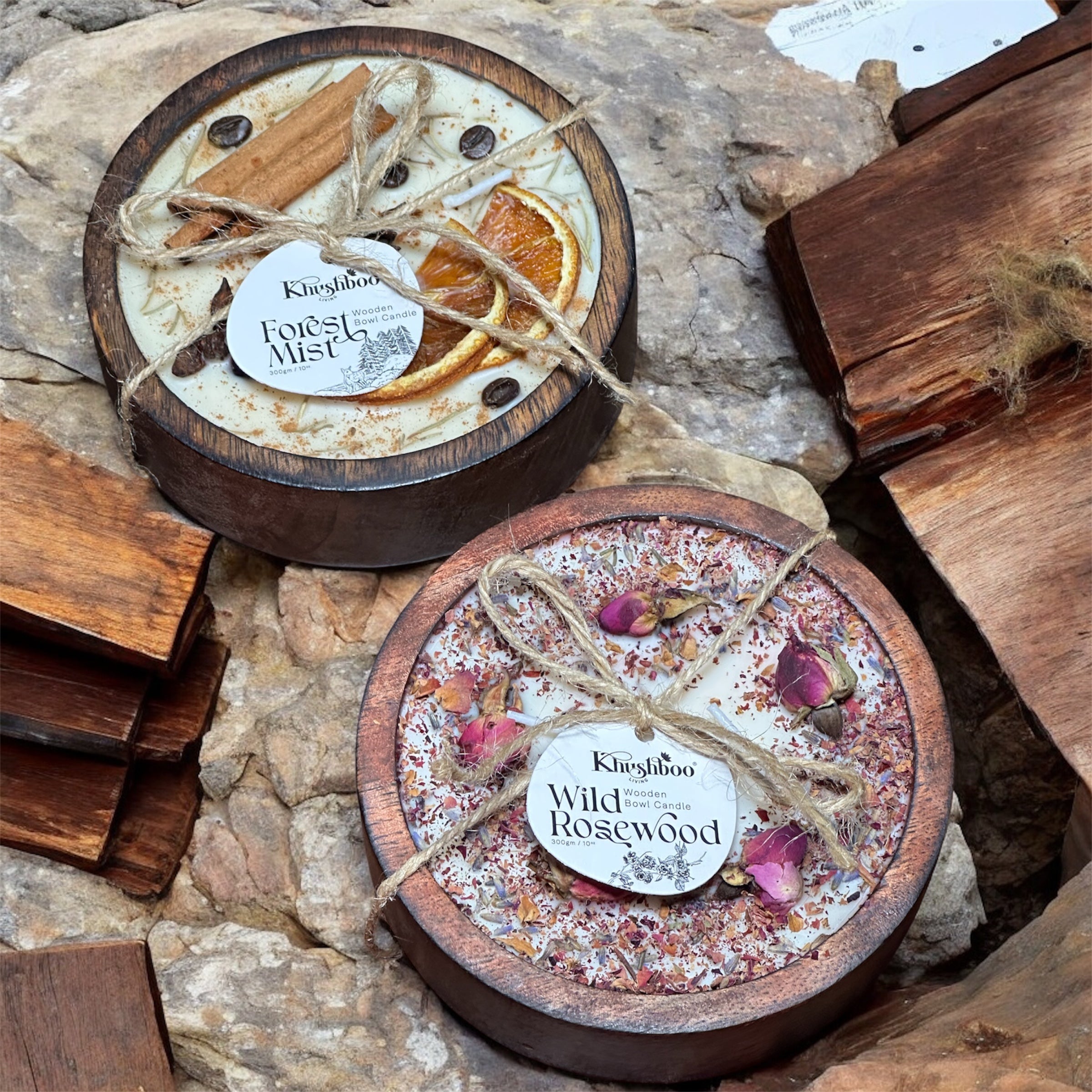 Wooden Bowl Scented Candle