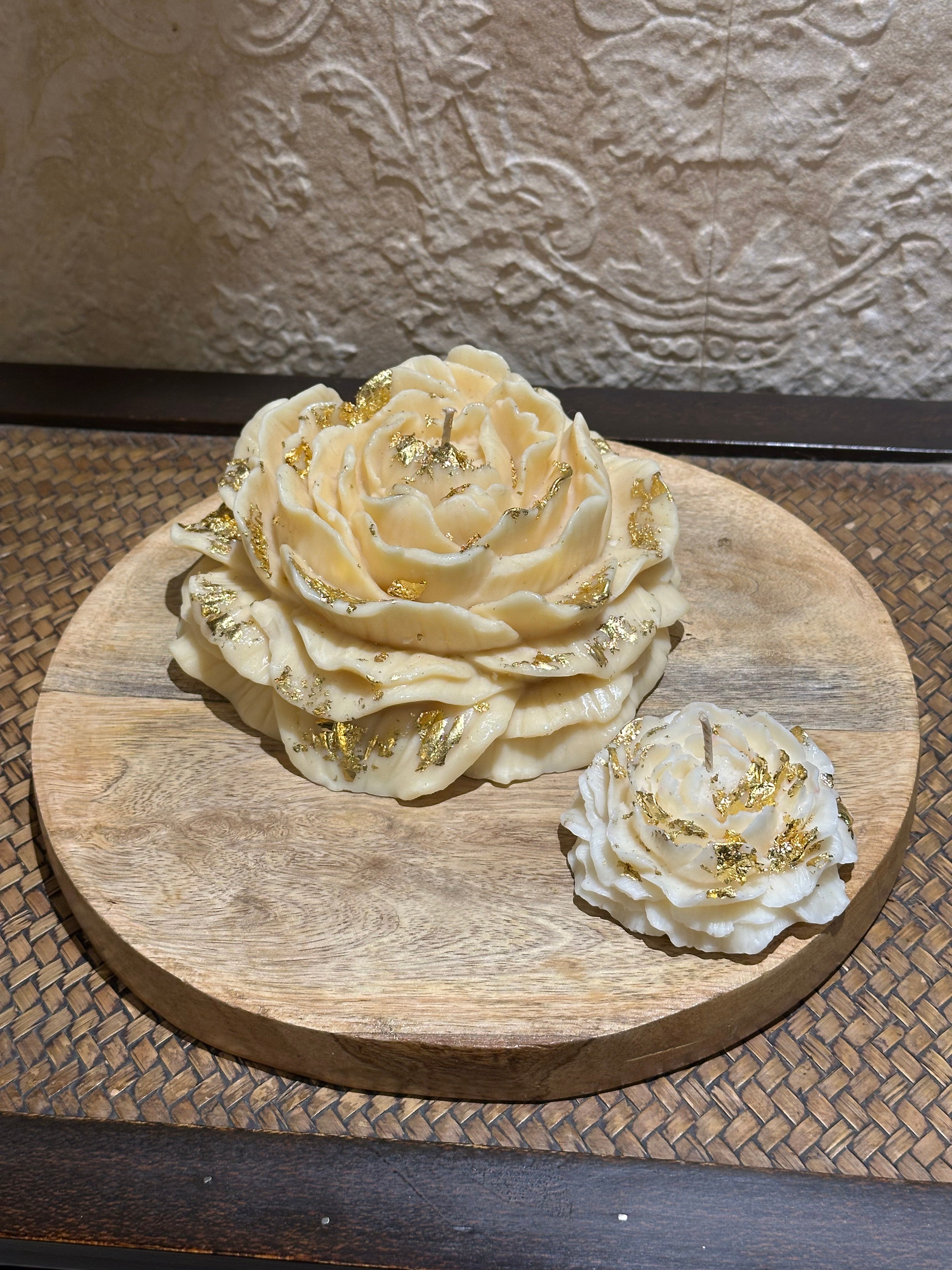 Luxe Set of 2 Peony Candles for Diwali Gifting | Home Decor