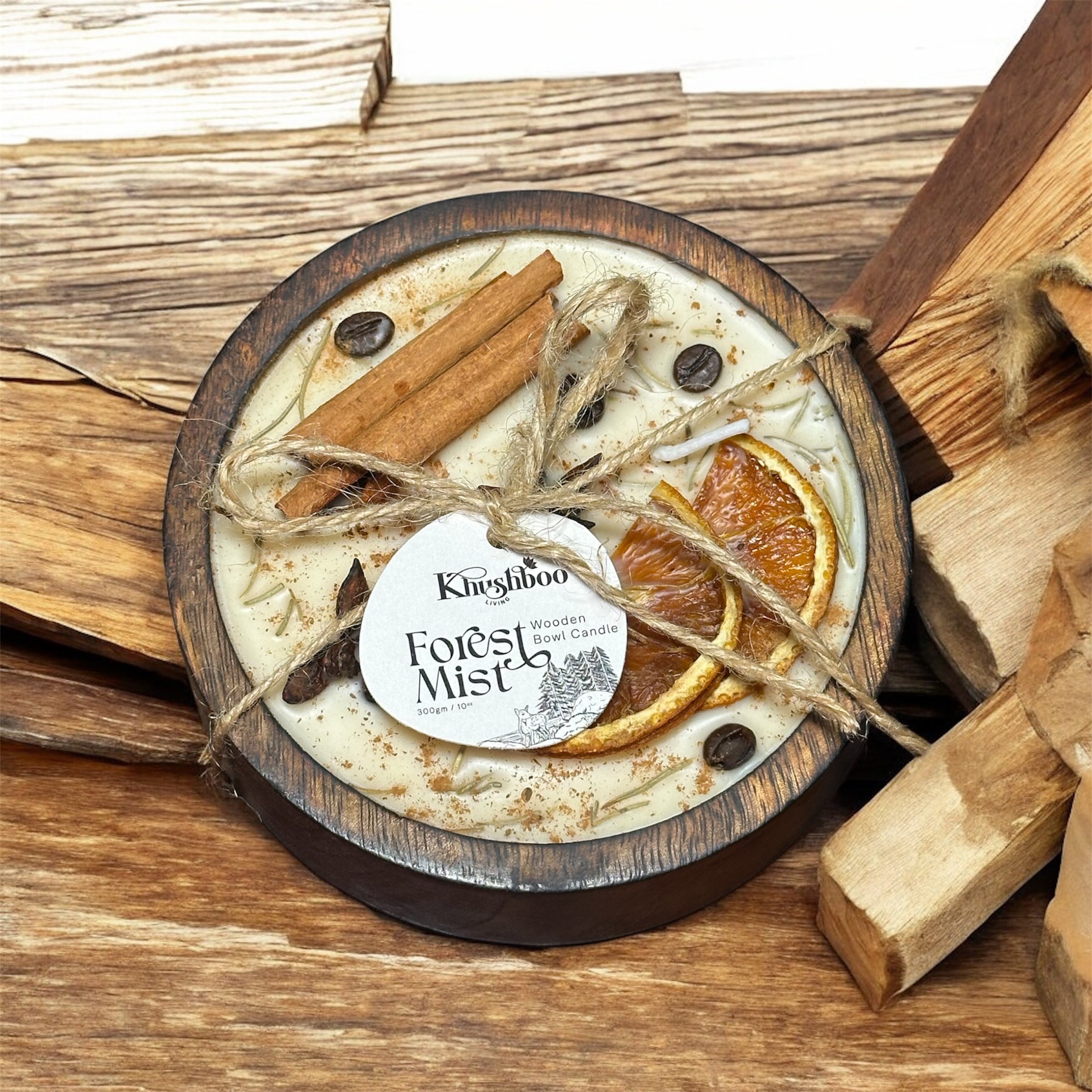 Wooden Bowl Scented Candle