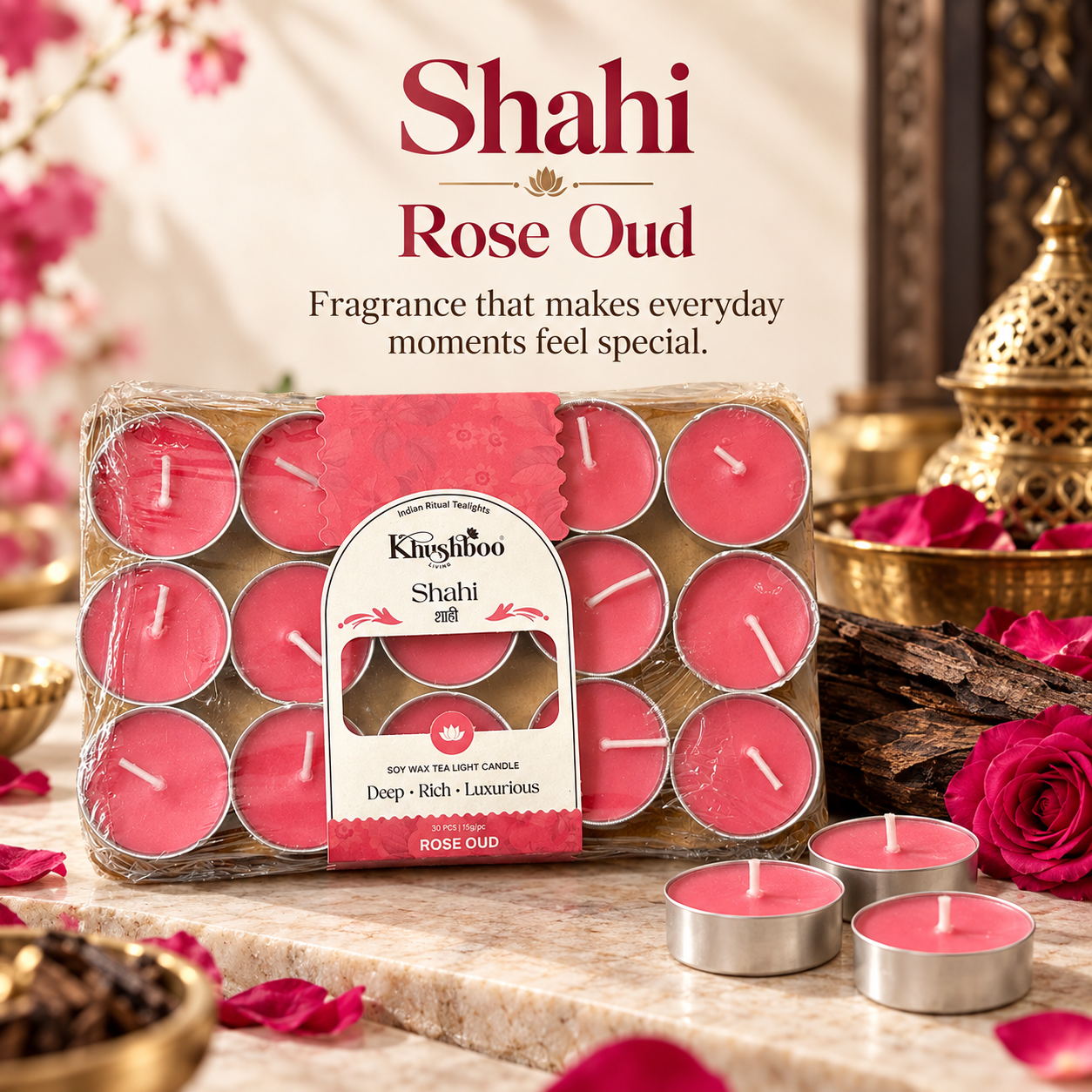 Scented Tealight Set of 30 | Luxury mini candles for home decor