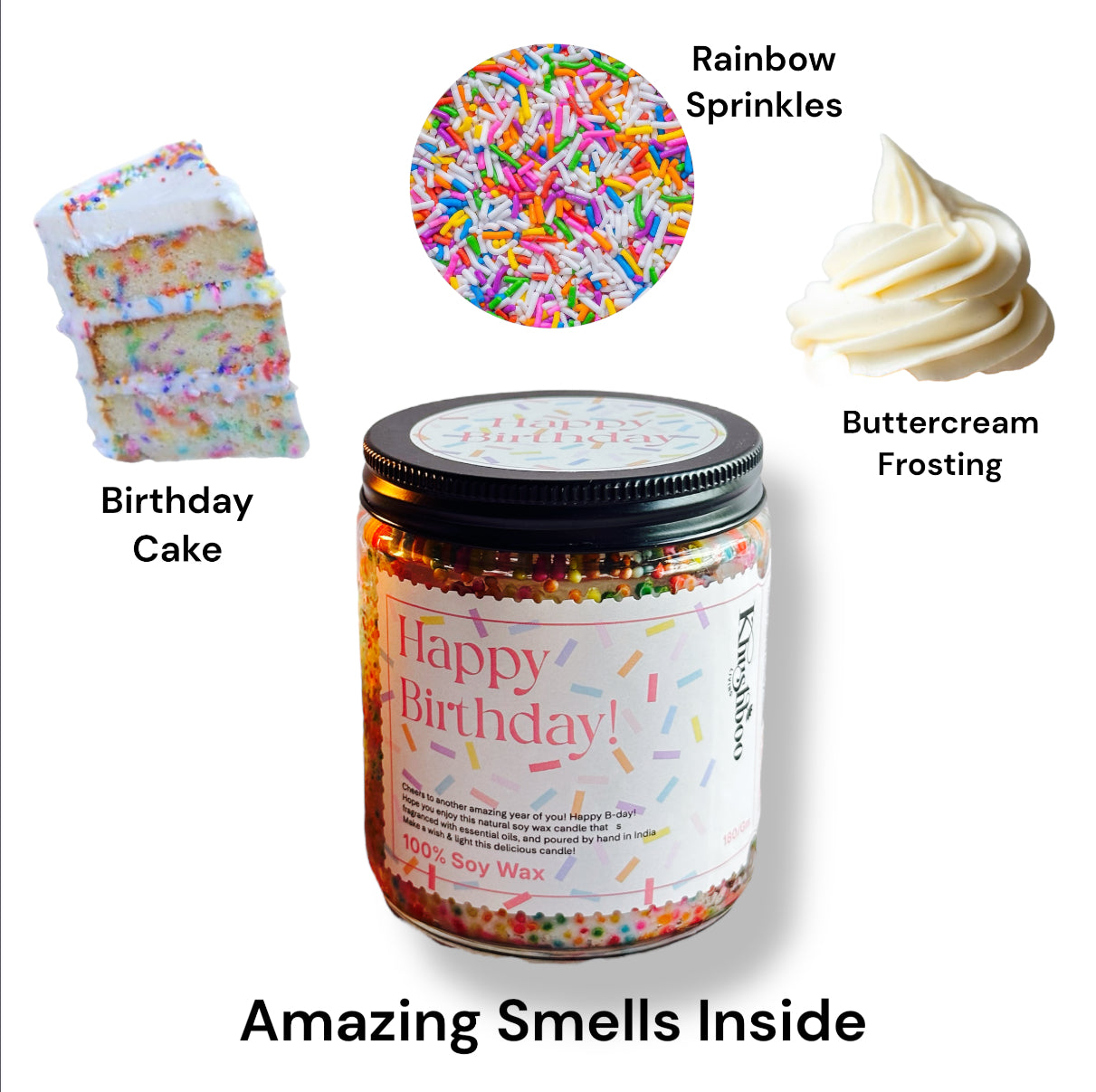 Happy Birthday Buttercream Sprinkles Cake Candle
