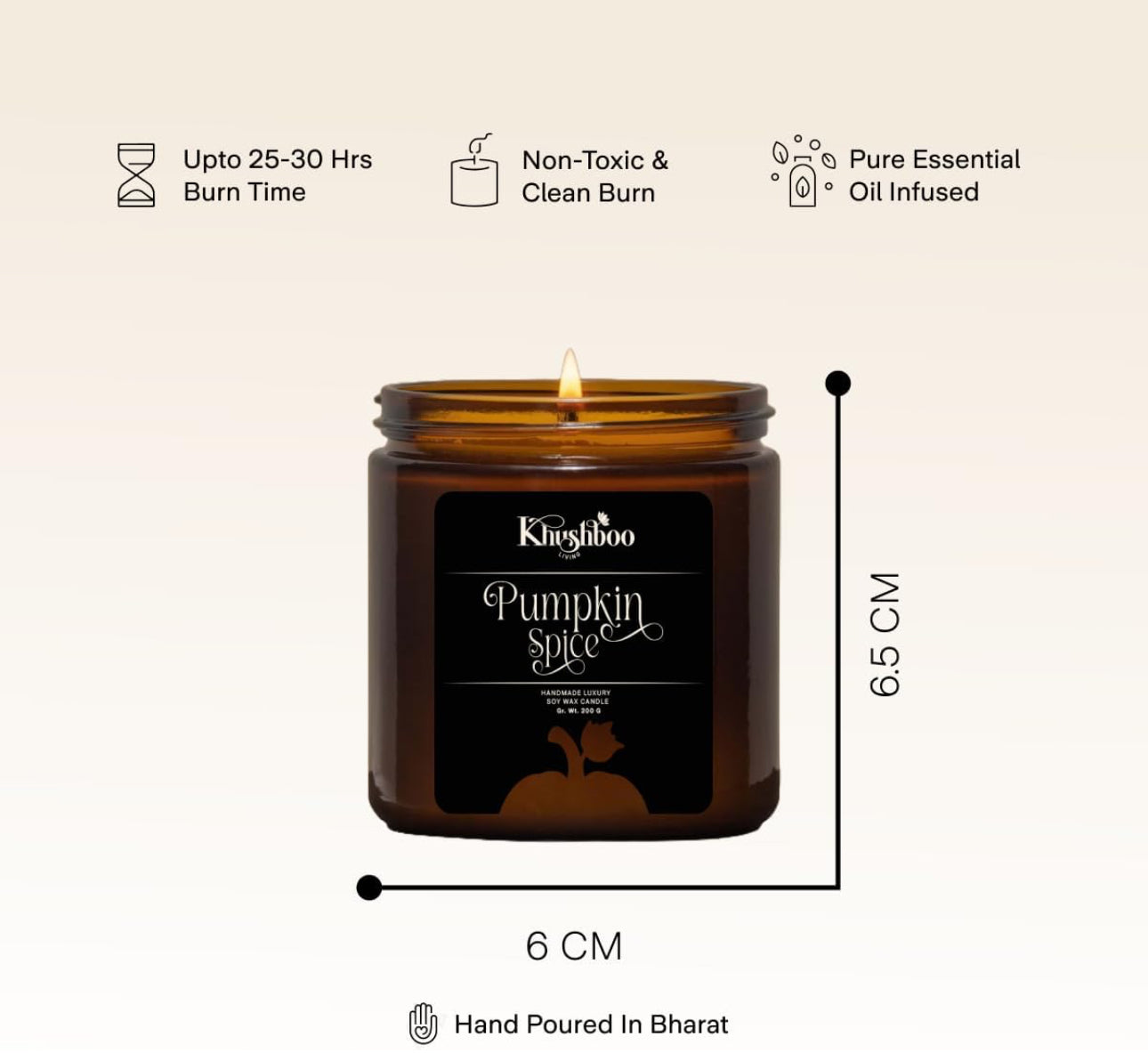 Premium Scented Soy Wax Candle 100gms - Pumpkin Spice