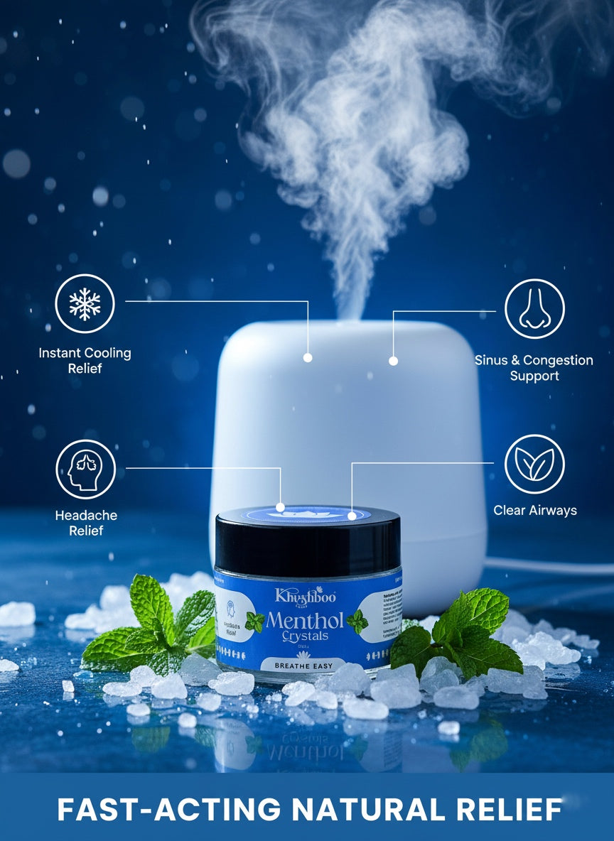 100% Pure Menthol Crystals (50g) – Natural Nasal Relief & Fresh Breathing