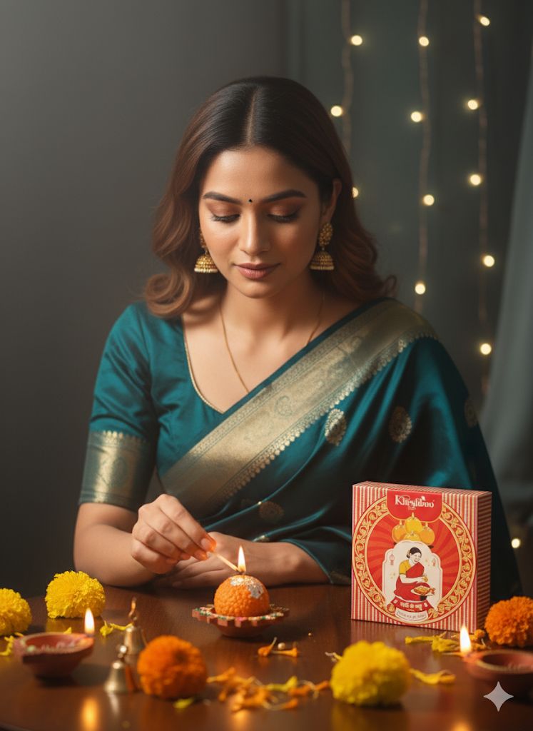 Nani Ke Laddoo Box of 4 Laddu Scented Candle Gift Box | Nani Ke Laddoo Handmade Indian Sweets Decorative Candles | Festive Home Decor for Diwali & Weddings (Saffron Sandalwood)