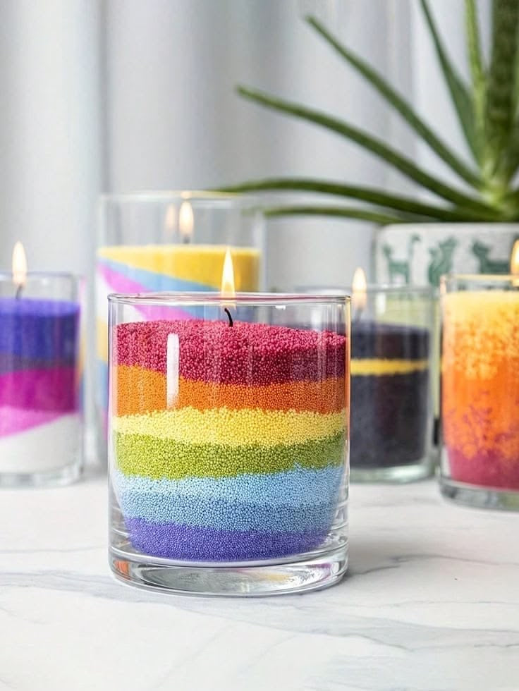 Pearl Sand Wax Candle (with Free wicks)