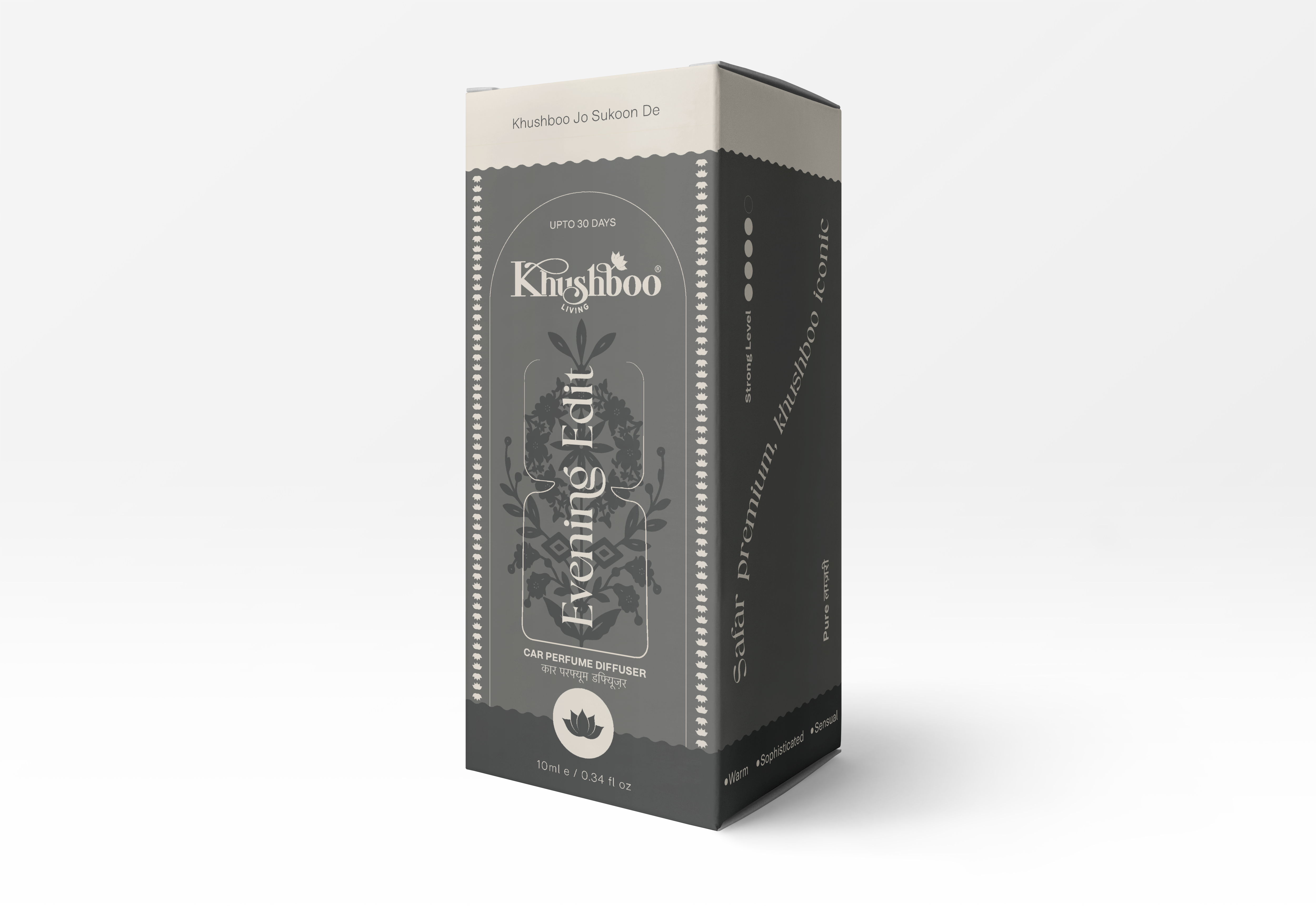 Evening Edit Luxury Car Perfume 10ml | 100% Pure Essential Oil Based Long Lasting Car Air Freshener | Premium Hanging Car Freshener for Interior, Dashboard & Car Accessories