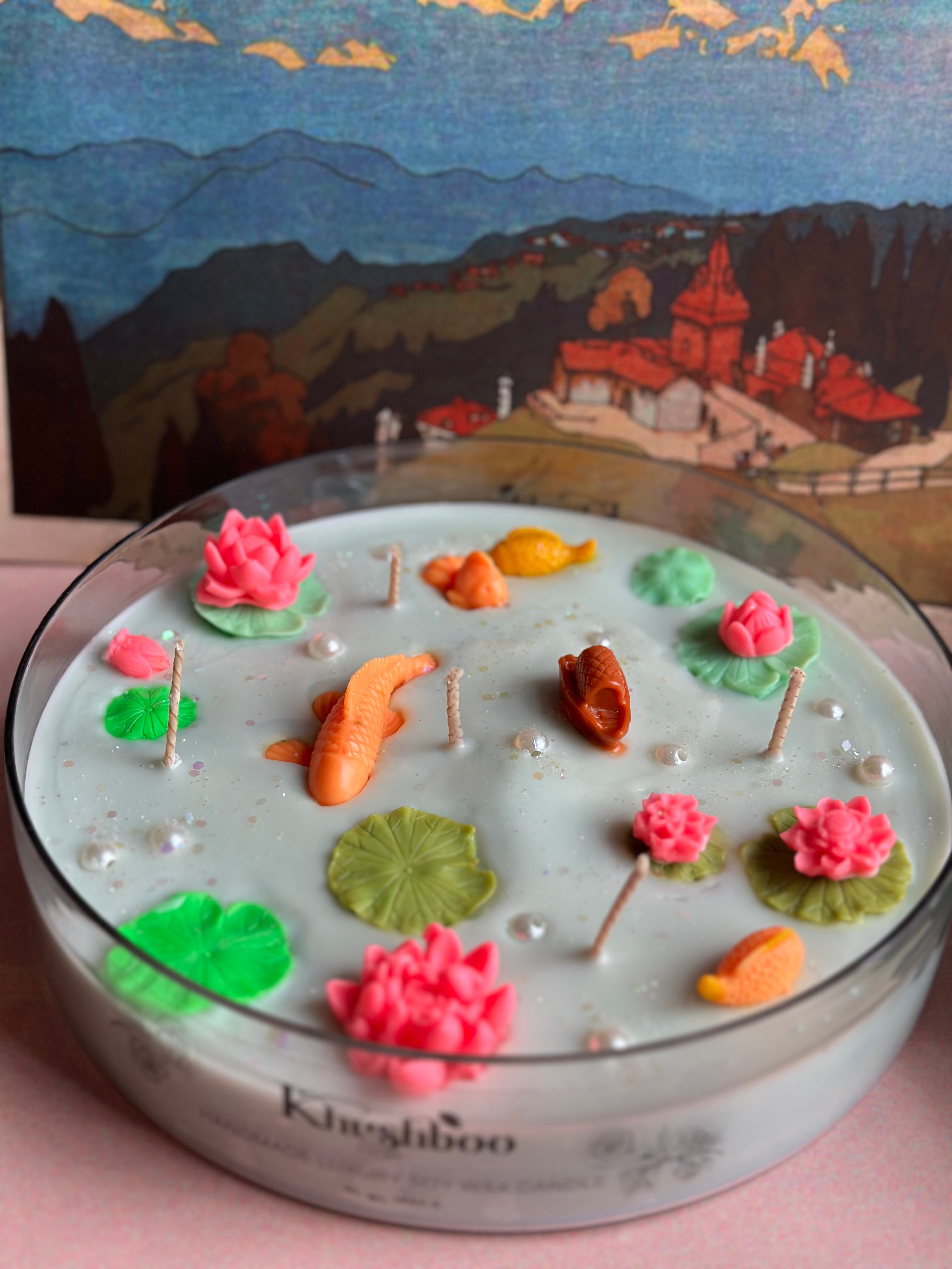 Noor-E-Kashmir 5-Wick Scented Candle (Big Size) Divine Lotus