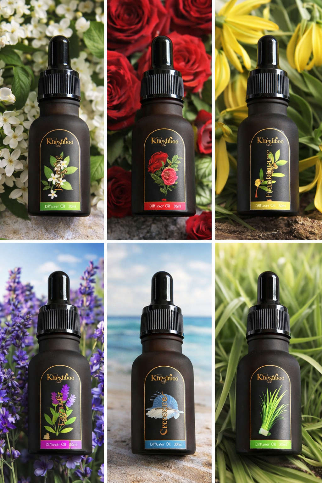 Diffuser Oils (with dropper) for Diffusers, Oil Burners, Electric Diffusers