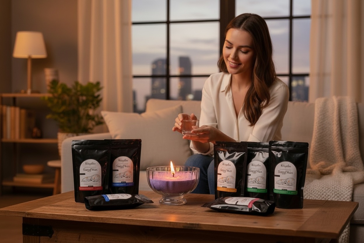 Khushboo Living Sand Wax Candle (with wicks)