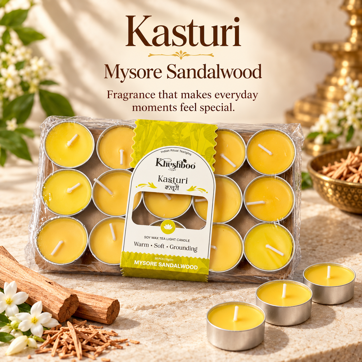 Scented Tealight Set of 30 | Luxury mini candles for home decor