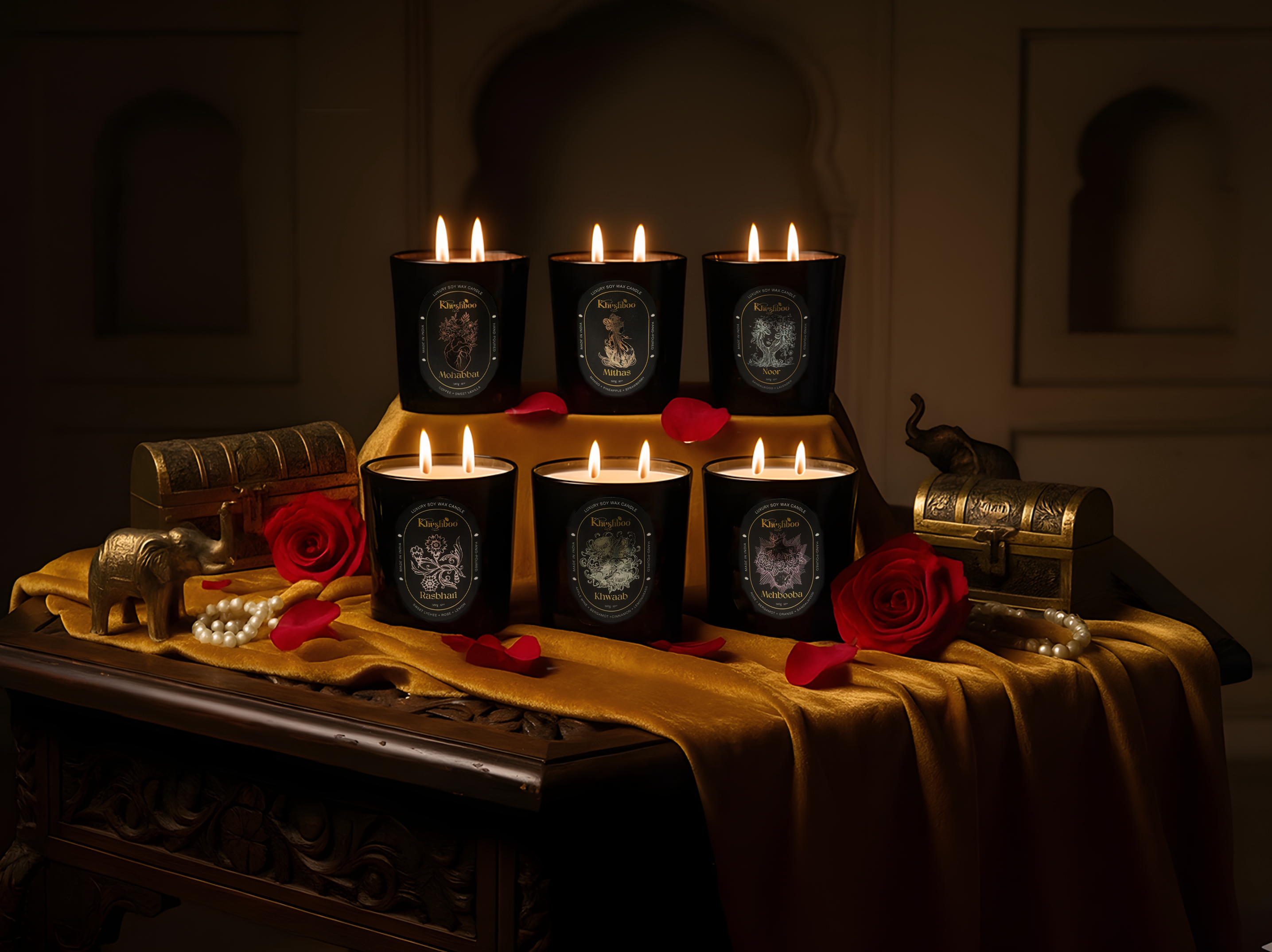 Noor – Handmade Luxury Soy Wax Candle | Sandalwood & Lavender | Ruhani Roshni Collection