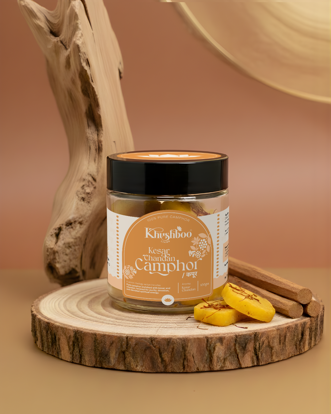 100% Pure Kesar Chandan Camphor (100g) – Natural, Chemical-Free, Multi-Purpose