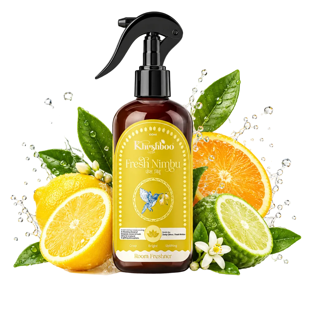 Khushboo Living Fresh Nimbu Luxury Room Freshener Spray 100ml bottle