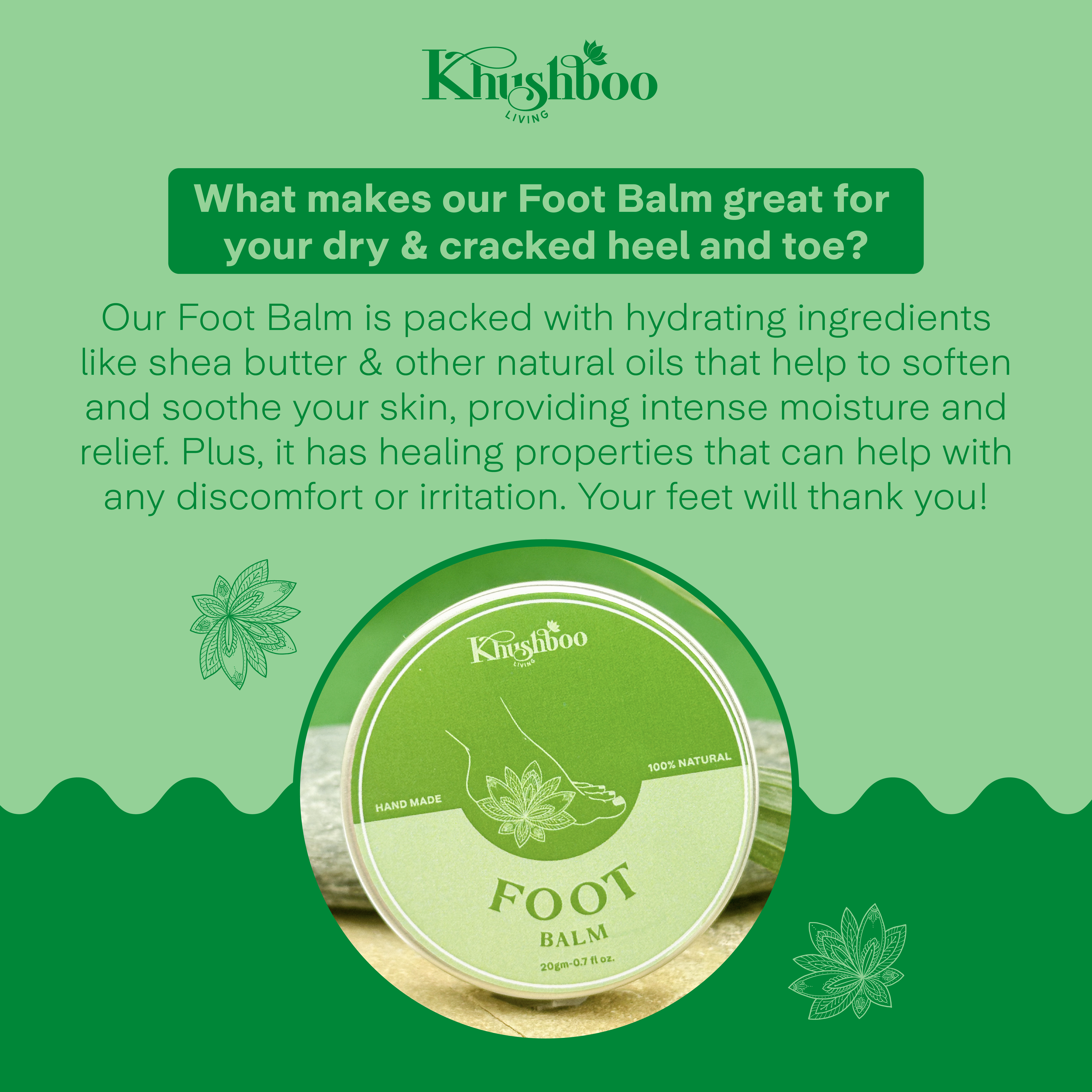 Foot balm - 100% Natural | Made with pure essential oils