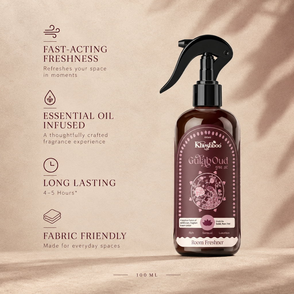 Gulab Oud Luxury Room Freshener by Khushboo Living