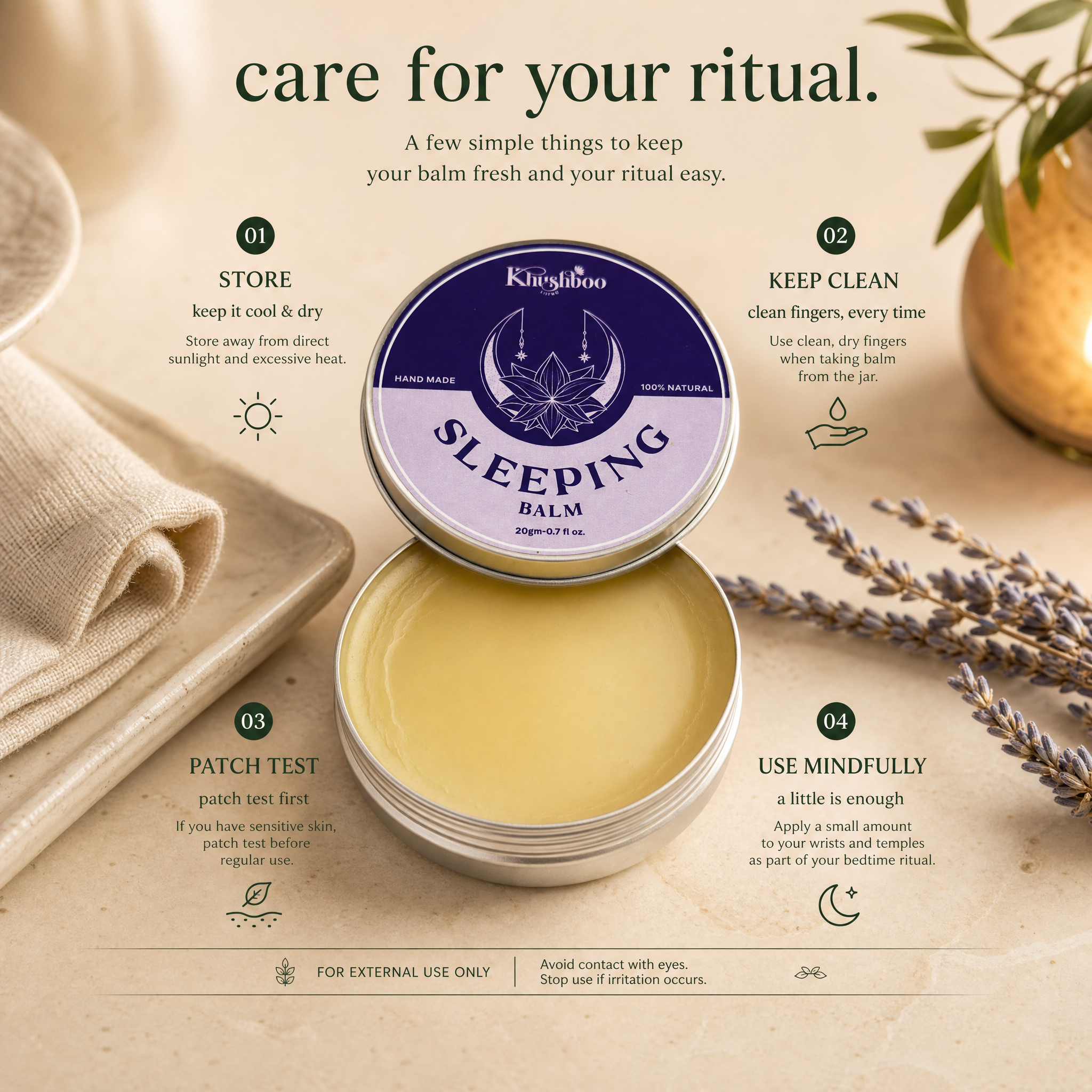 Sleeping Balm - 100% Natural sleep balm  | Made with Pure Essential Oils-Goodnight