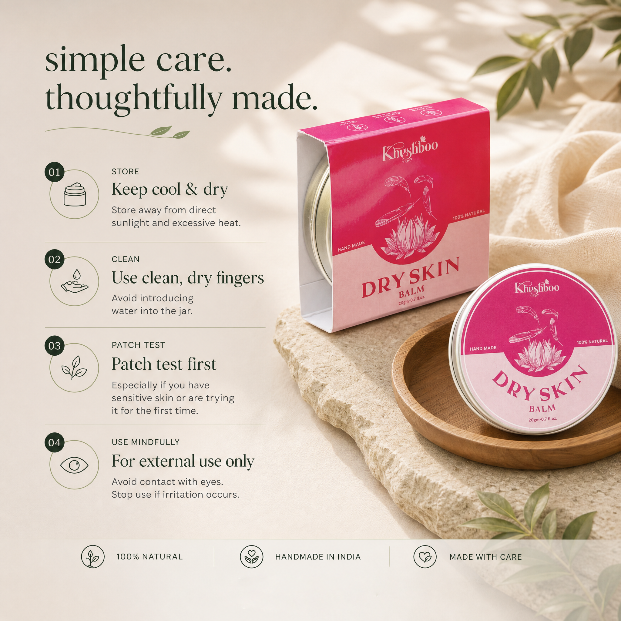Dry Skin Balm 100% Natural & Handmade