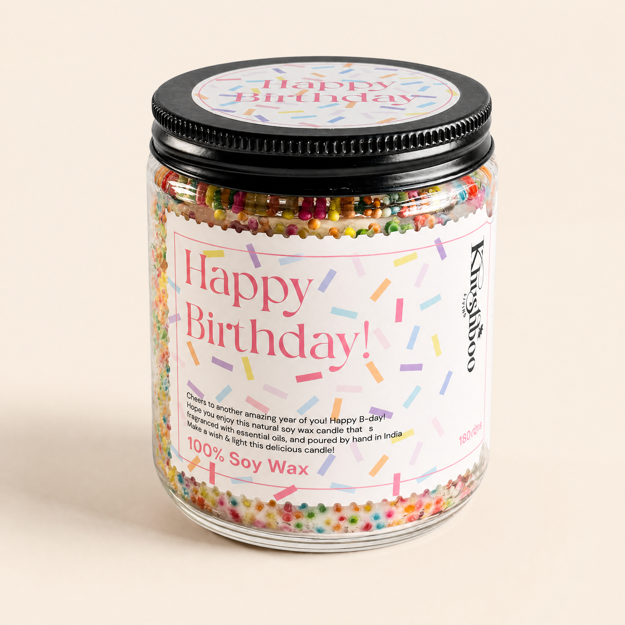 Happy Birthday Buttercream Sprinkles Cake Candle