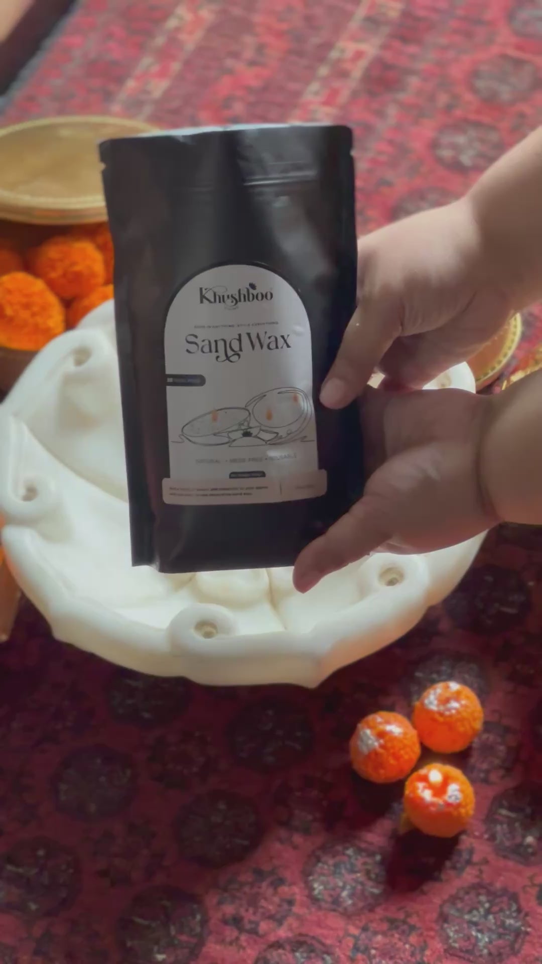 Pearl Sand Wax Candle Diy (with wicks)