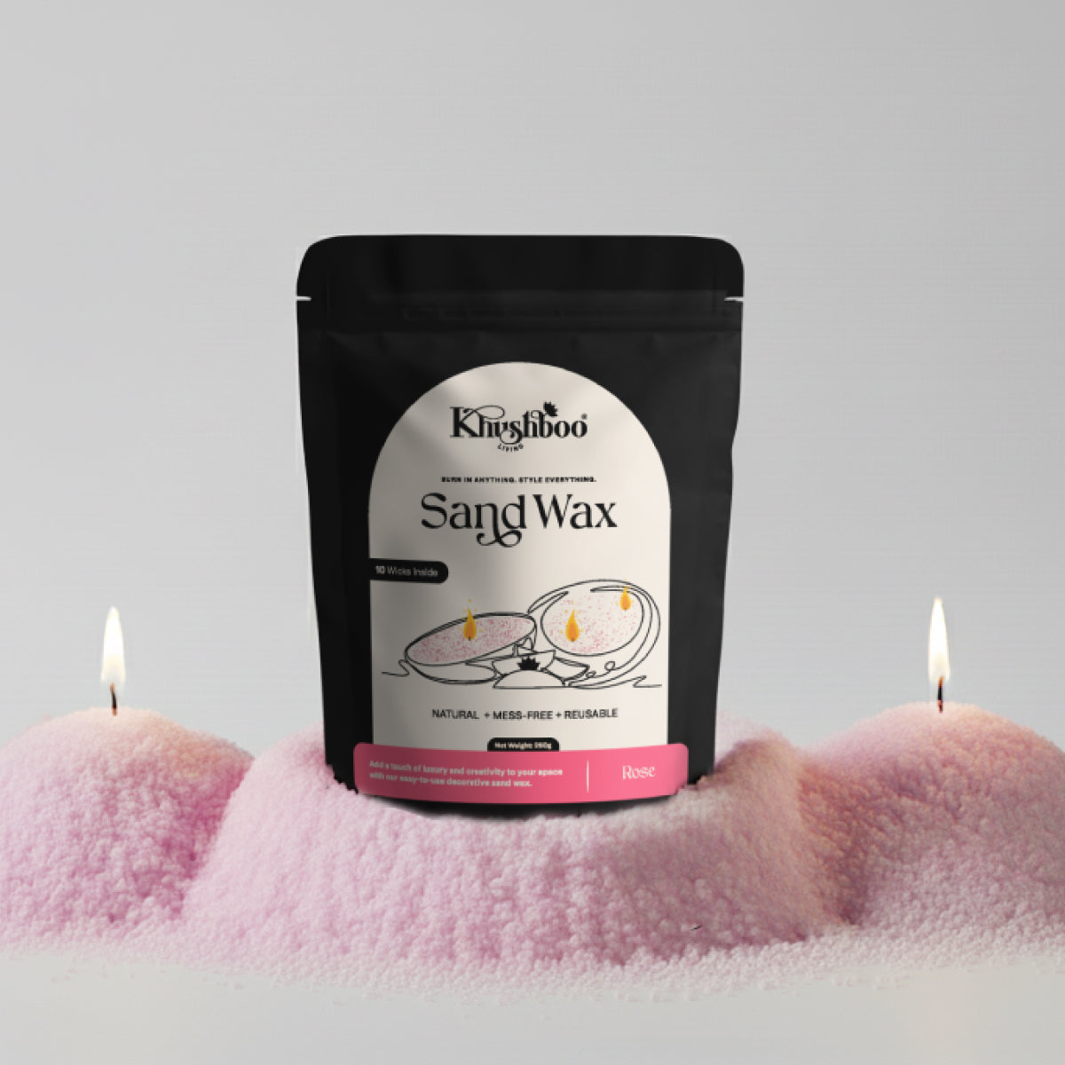 Pearl Sand Wax Candle Diy (with wicks)